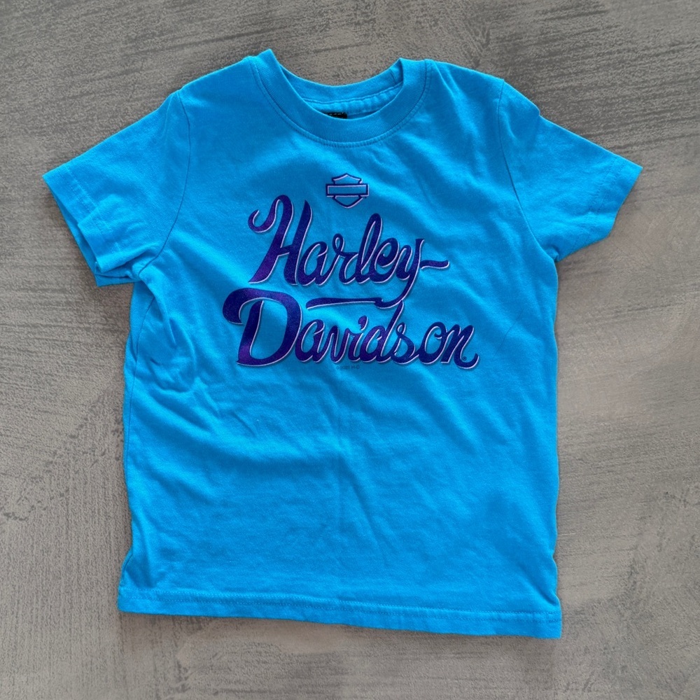 Harley Davidson Kids Teal and Purple Graphic Tee - {4}